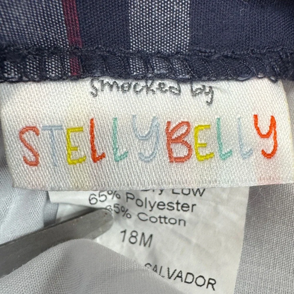 StellyBelly Romper Sz 18M‎ Blue Plaid Front/Back Tie Sleeveless Nautical